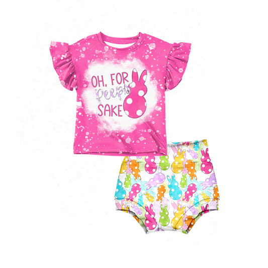 Baby Girls Easter Colorful Bunny Top Bummie Sets preorder(moq 5)