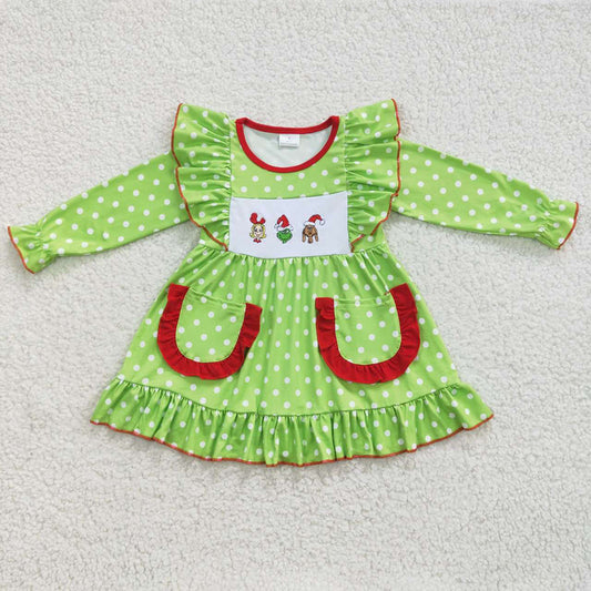 Baby Girls Christmas Frogs Knee Length Dresses