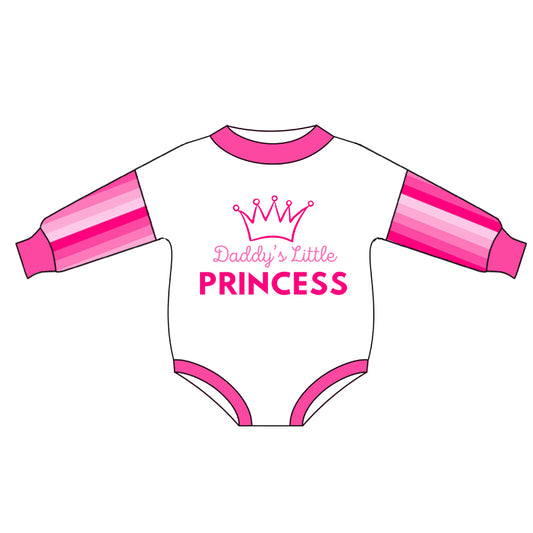 Baby Infant Girls Little Princess Long Sleeve Pink Rompers preorder(moq 5)