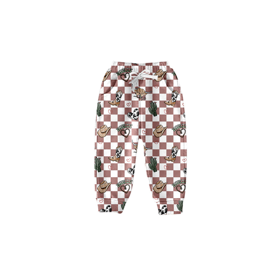 Baby Boys Western Checkered Cow Bottom Pants Preorder(moq 5)