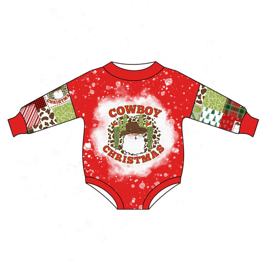 Baby Infant Kids Christmas Cowboy Long Sleeve Rompers preorder(moq 5)