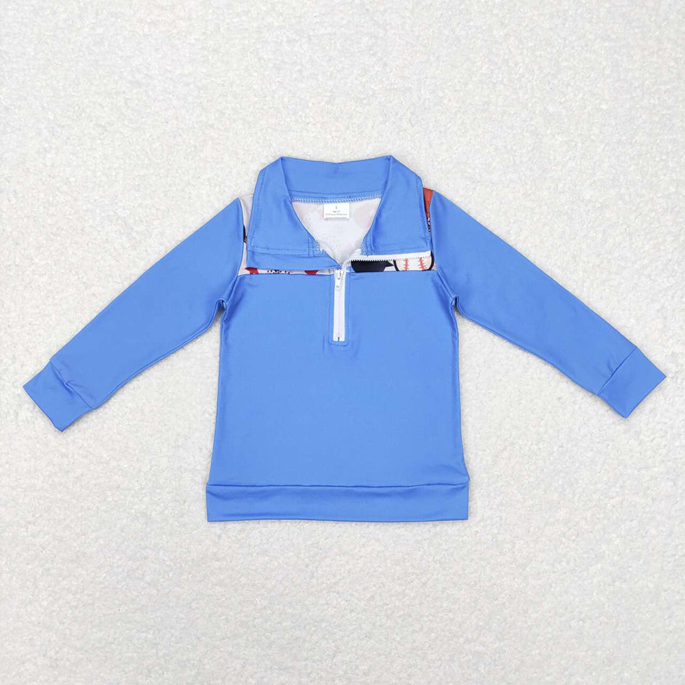 Baby Boys Baseball Long Sleeve Zip Pullovers Shirts