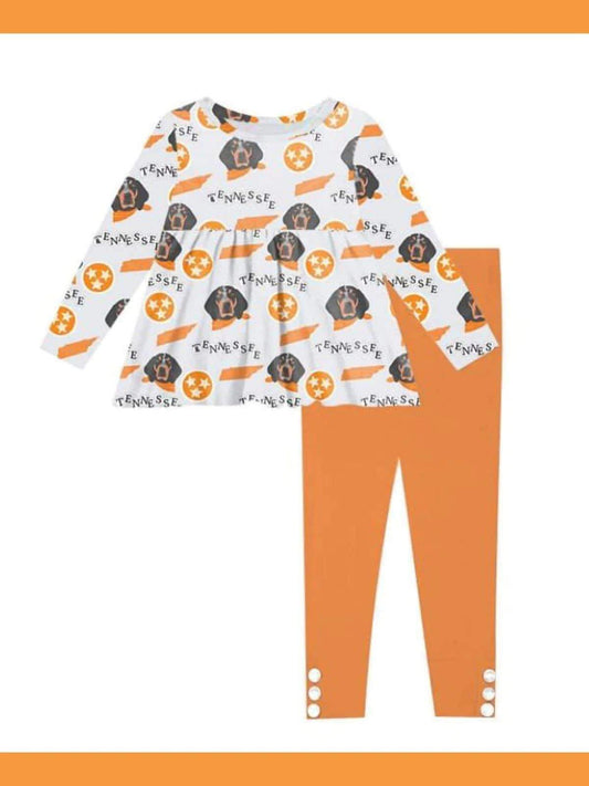 Baby Girls Dog Team Long Sleeve Tunic Legging Clothes Sets Preorder(moq 5)