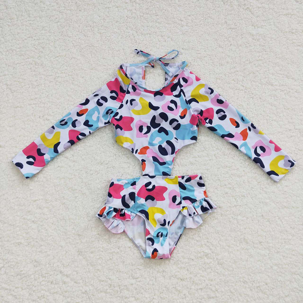 Baby Girls Colorful Leopard One Pieces Swimsuits