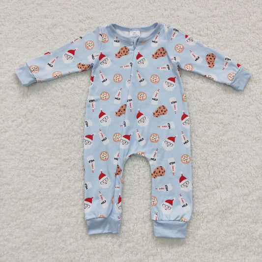 Baby Boys Milk Christmas Cookie Zip Rompers