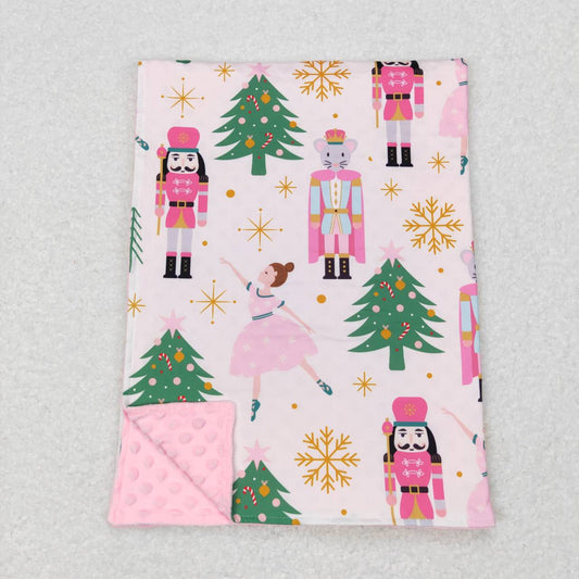 USA Shop Baby Kids Girls Christmas Pink Soldier Minky Blankets