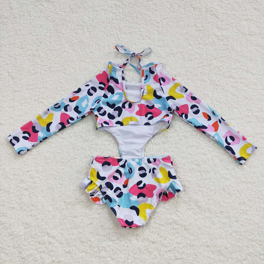 Baby Girls Colorful Leopard One Pieces Swimsuits