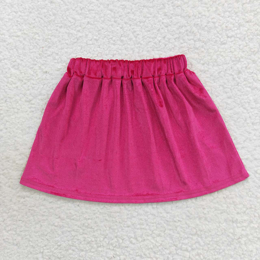 Baby Girls Hotpink Velvet Knee Length Skirts