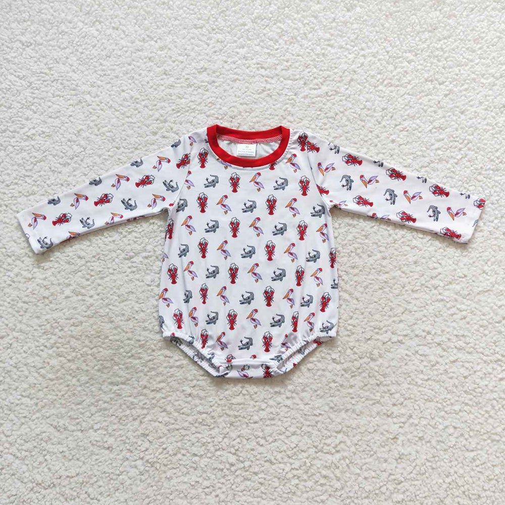 Baby Infant Kids Crawfish Christmas Long Sleeve Rompers