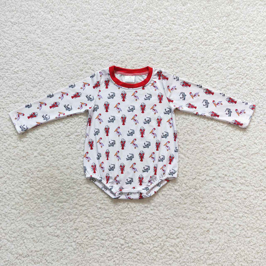 Baby Infant Kids Crawfish Christmas Long Sleeve Rompers