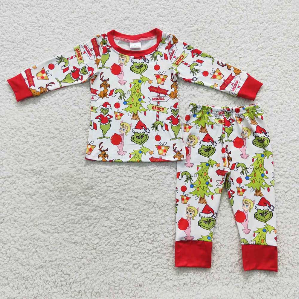 Baby Boys Christmas Frog Pants Pajamas Clothing Sets
