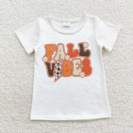 Fall Baby Fashion Girls Groovy Short Sleeve Tee Shirts Tops