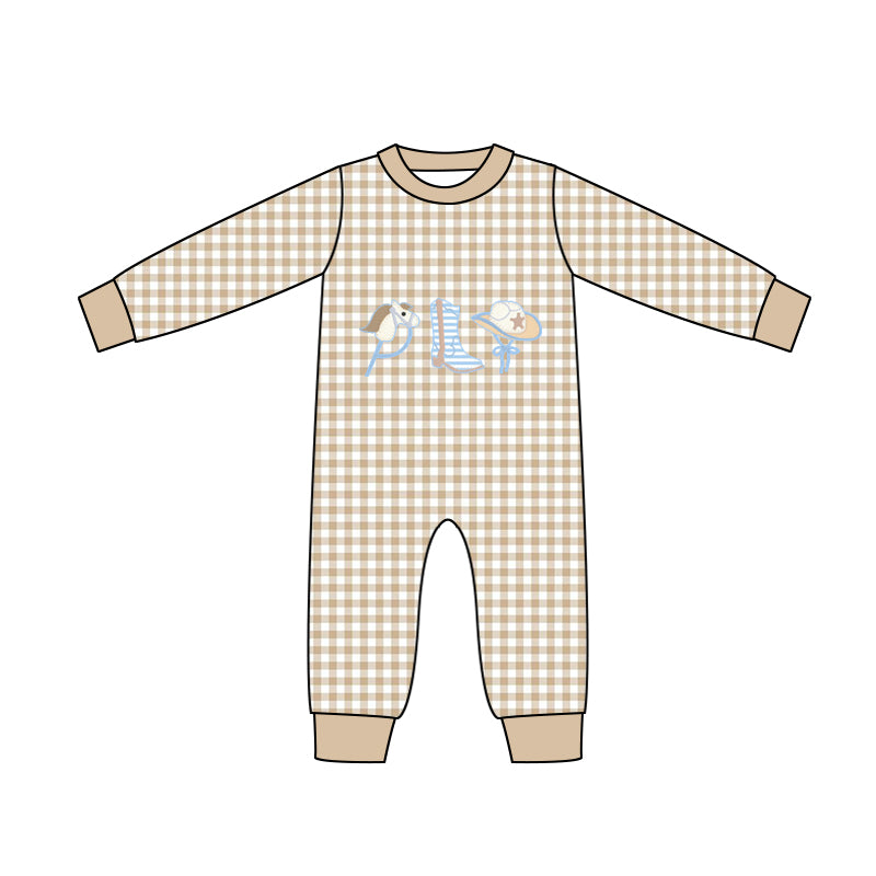 Baby Infant Boys Cowboy Long Sleeve Rompers preorder(moq 5)