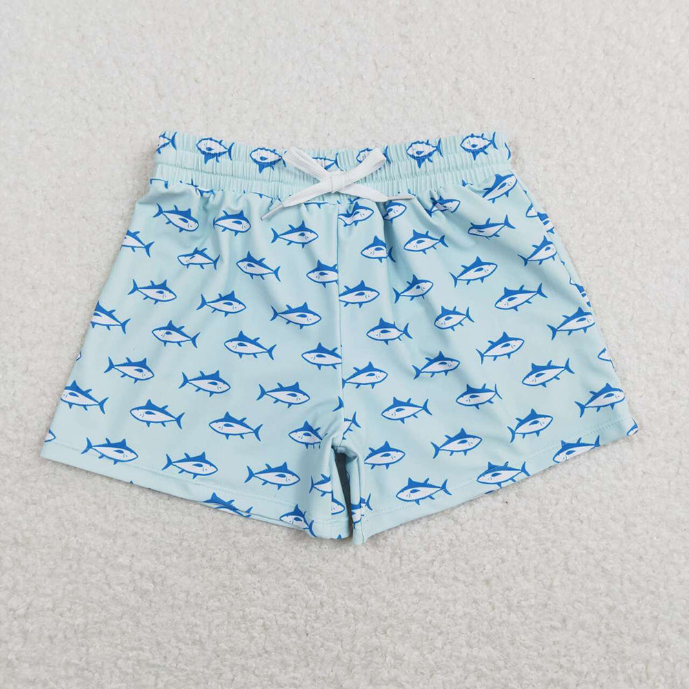 Baby Boys Summer Blue Color Shark Trunks Swimsuits Swimwear