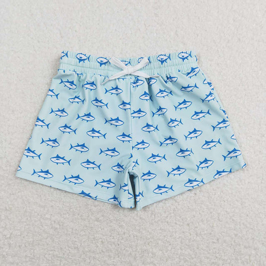 Baby Boys Summer Blue Color Shark Trunks Swimsuits Swimwear