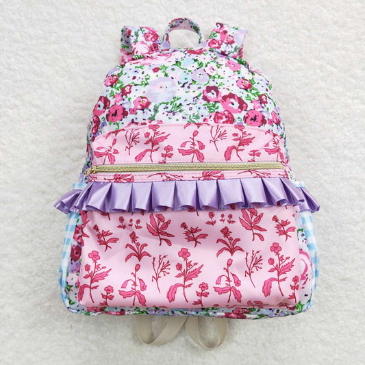 Baby Girls Children Purple Flowers Back Bags