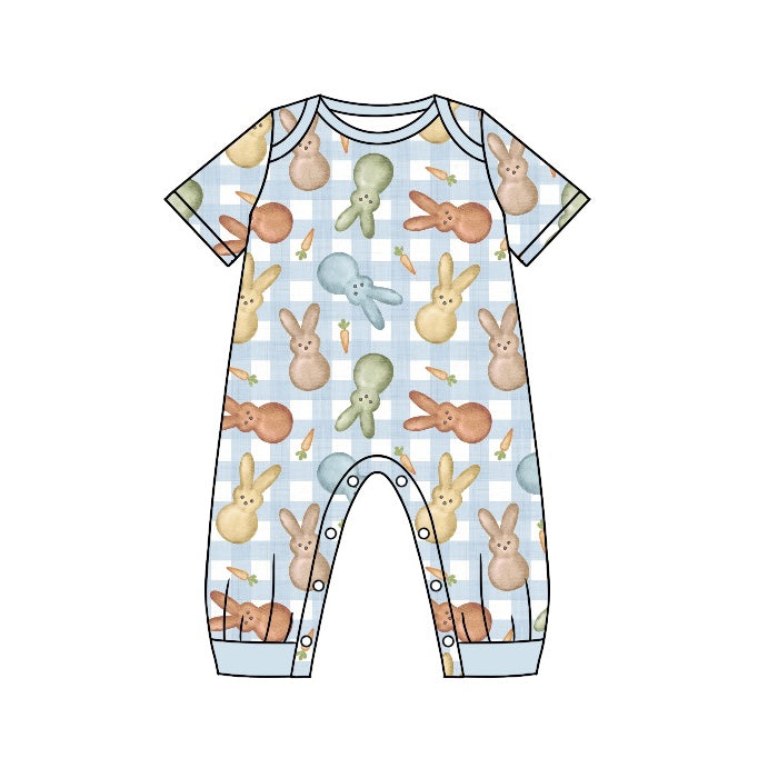 Baby Infant Boys Rabbit Short Sleeve Rompers preorder(moq 5)