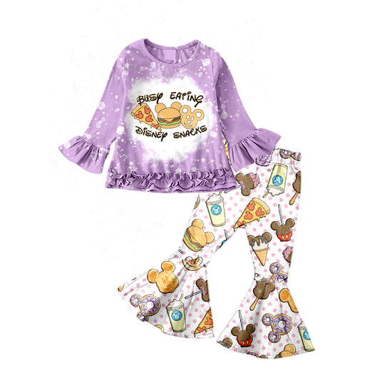 Baby Girls Purple Snacks Bell Pants Clothes Sets preorder(moq 5)