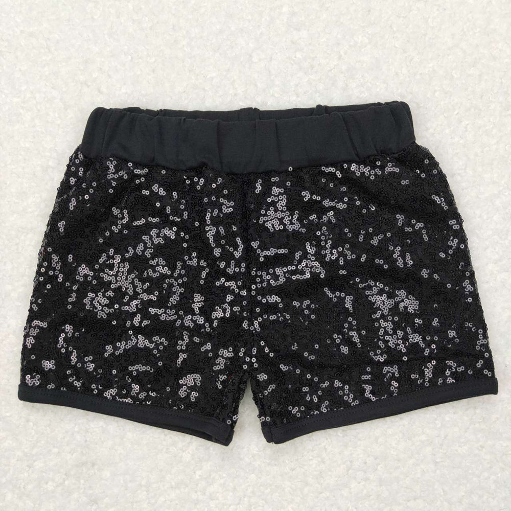 Baby Girls Black Sequin Summer Bottoms Shorts
