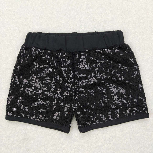 Baby Girls Black Sequin Summer Bottoms Shorts