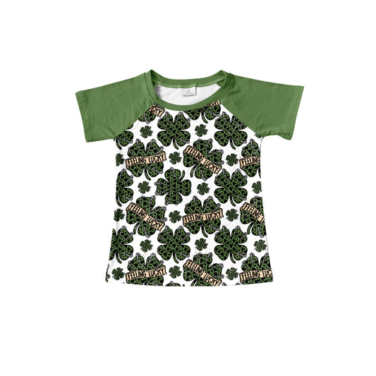 Baby Boys Short Sleeve St Patrick Day Quatrefoil Tee Shirts Preorder(moq 5)