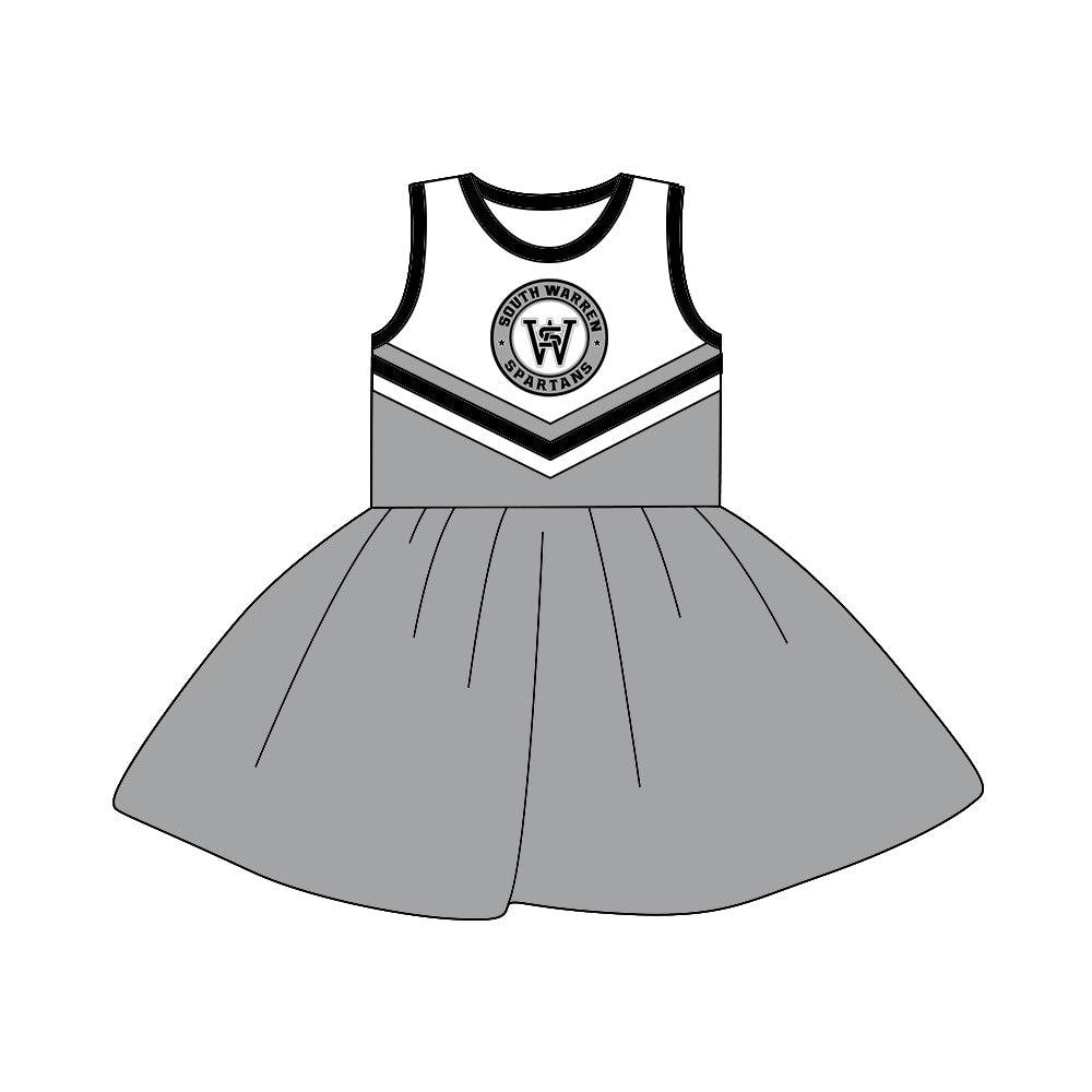 Baby Girls Cheerleader 9 sleeveless knee length Dresses preorder(moq 5)