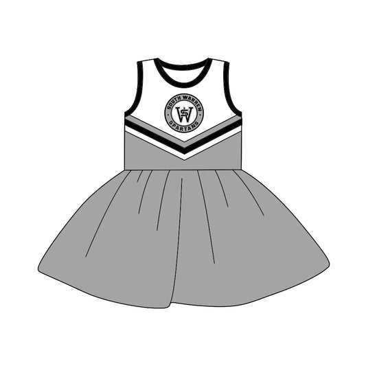 Baby Girls Cheerleader 9 sleeveless knee length Dresses preorder(moq 5)