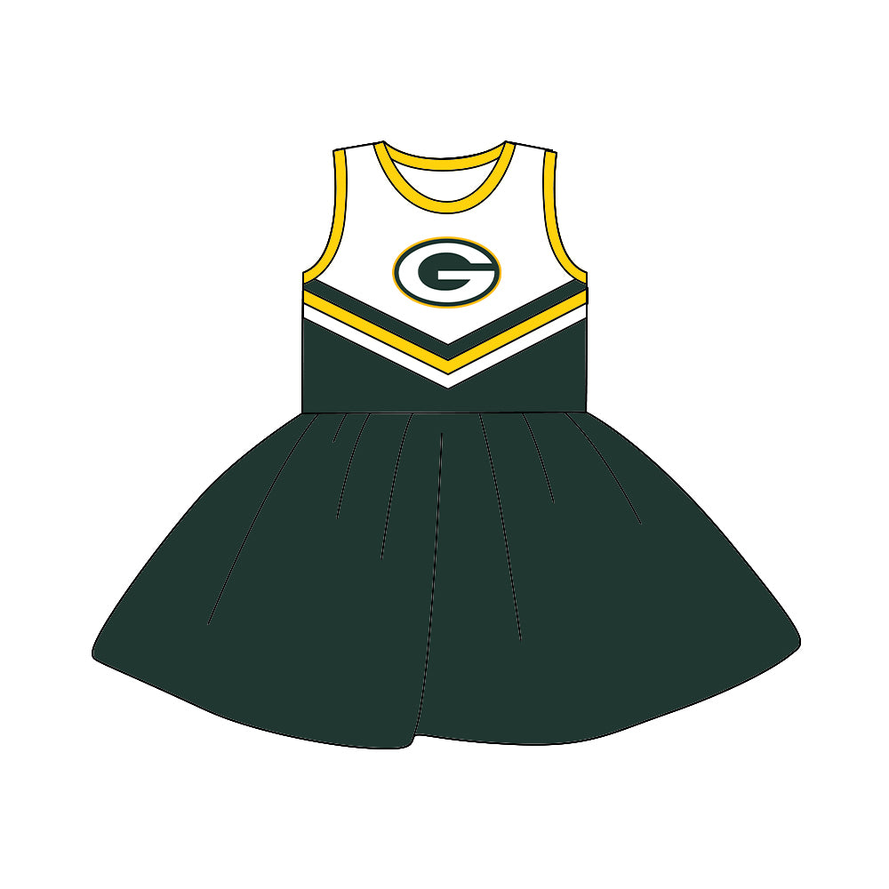 Baby Girls Cheerleader 8 sleeveless knee length Dresses preorder(moq 5)