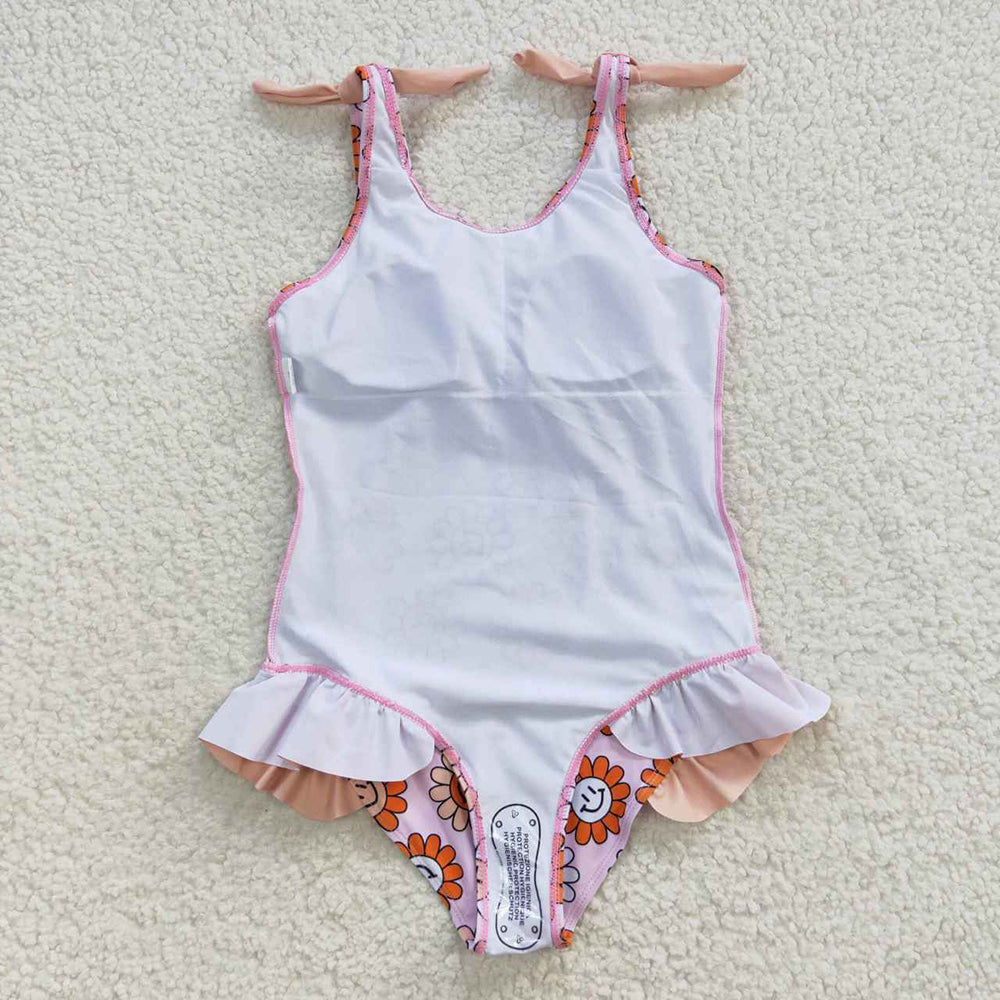 Baby Girls Smile Flowers One Pieces Swimsuit