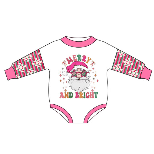 Baby Kids Christmas Santa Aztec Long Sleeve Rompers preorder(moq 5)