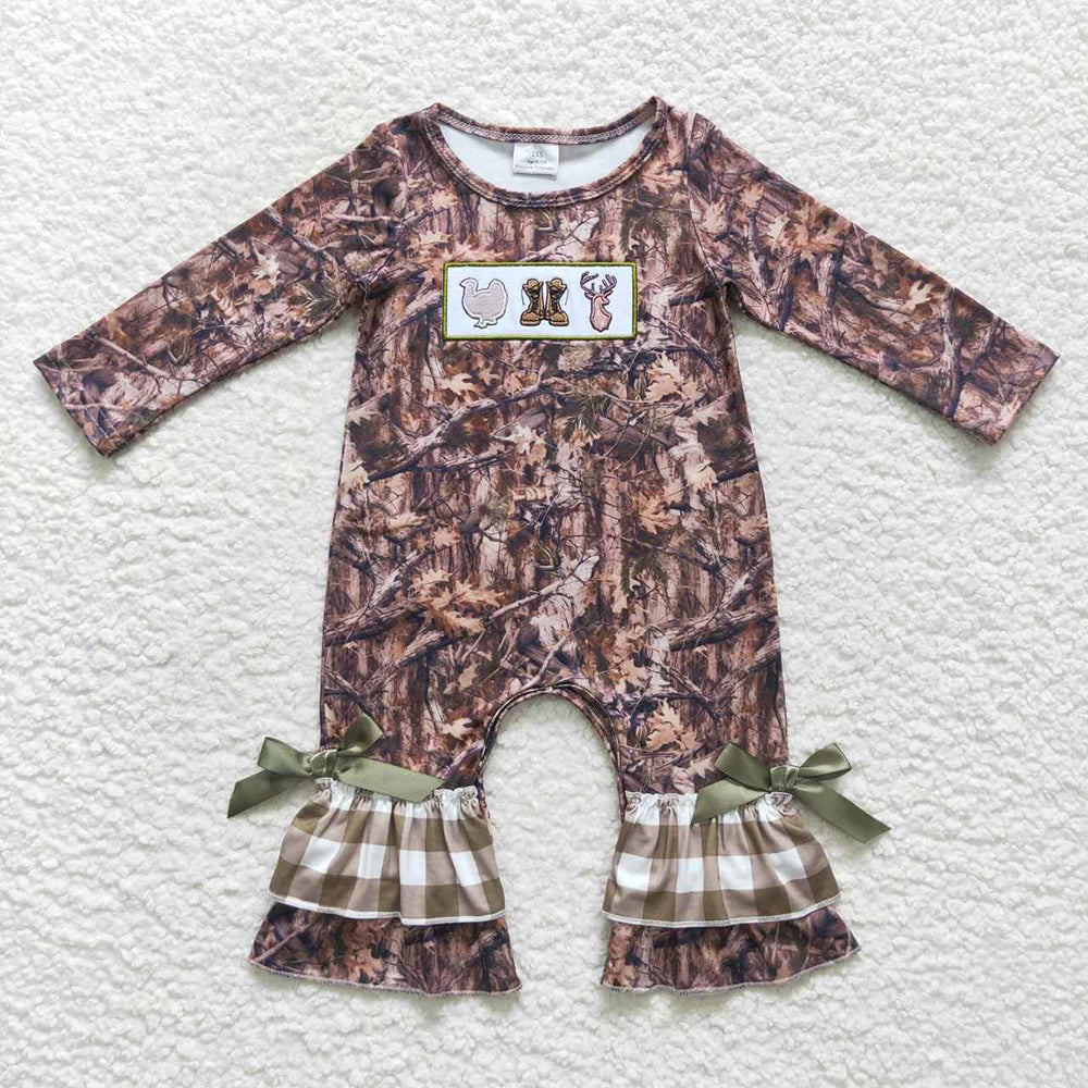 Baby Girls Hunting Camo Fall Rompers