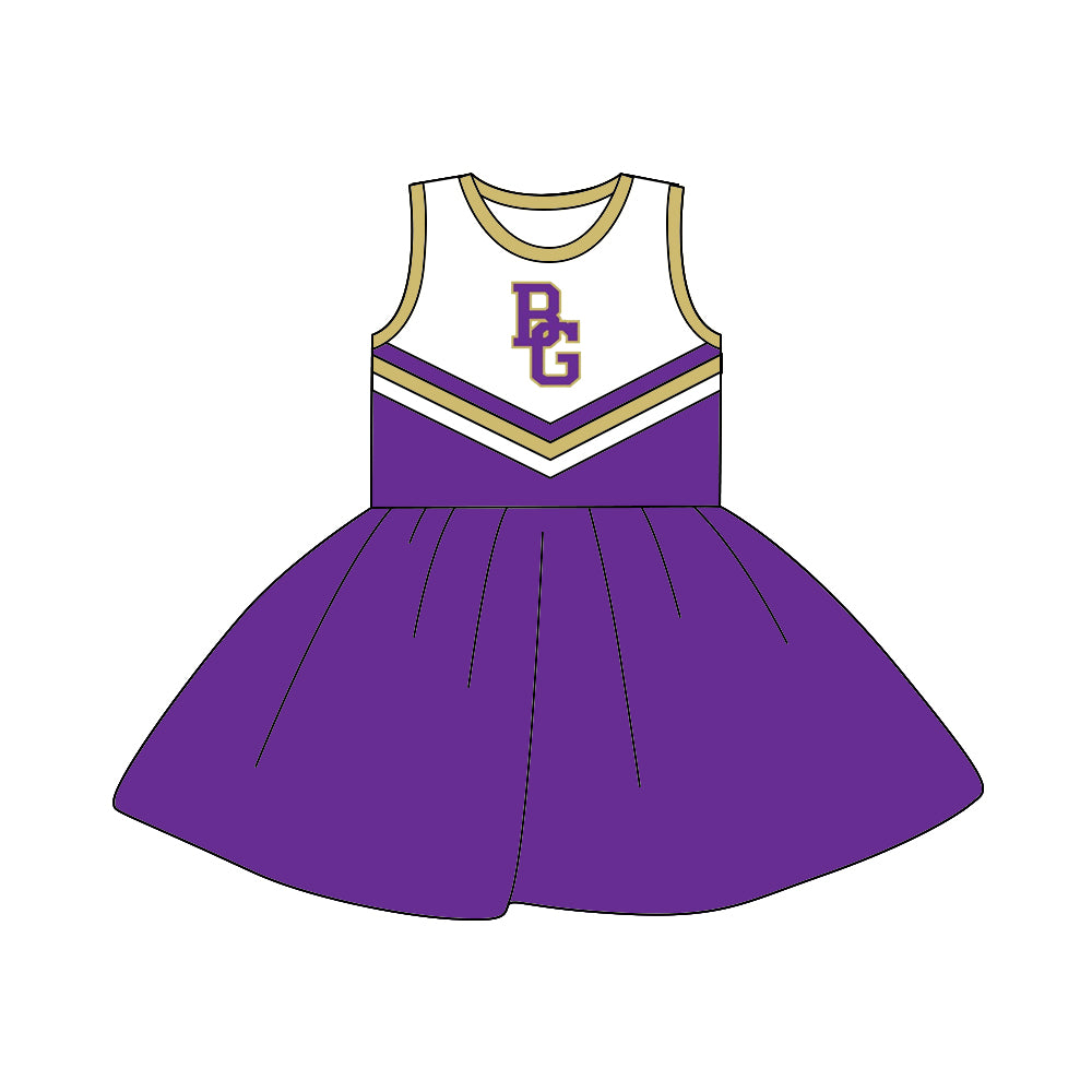 Baby Girls Cheerleader 7 sleeveless knee length Dresses preorder(moq 5)