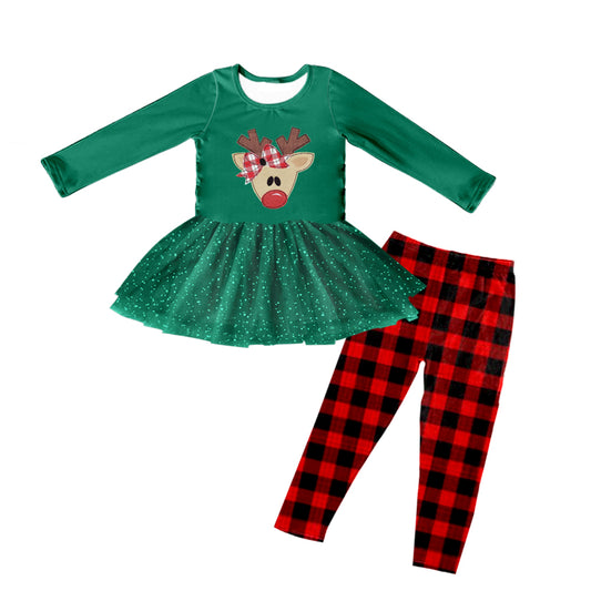 Baby Girls Christmas Deer tutu Top Legging Clothing Sets preorder(moq 5)