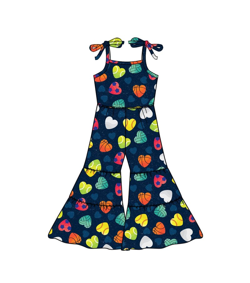 Baby Girls Hearts Balls Straps Bell Jumpsuits preorder(moq 5)