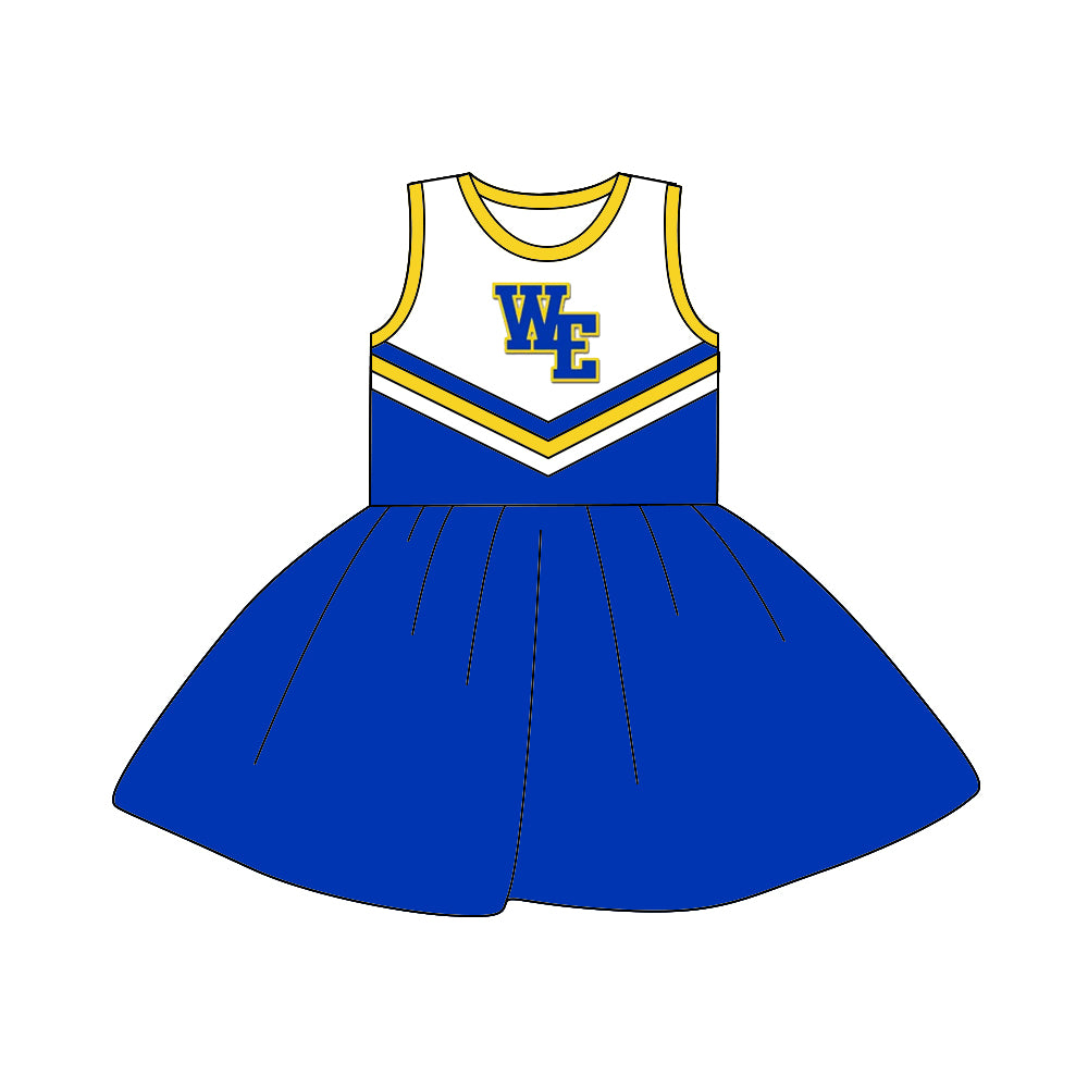 Baby Girls Cheerleader 6 sleeveless knee length Dresses preorder(moq 5)