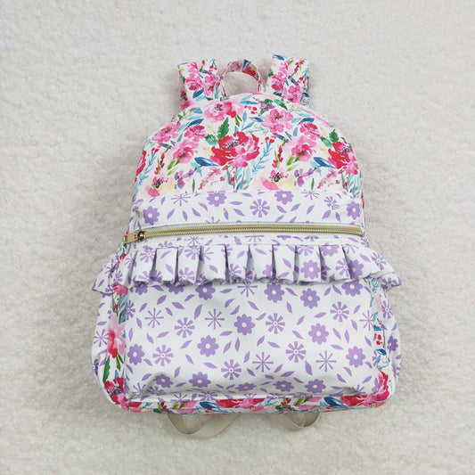 Baby Girls Children Purple Small Flowers Back Bags