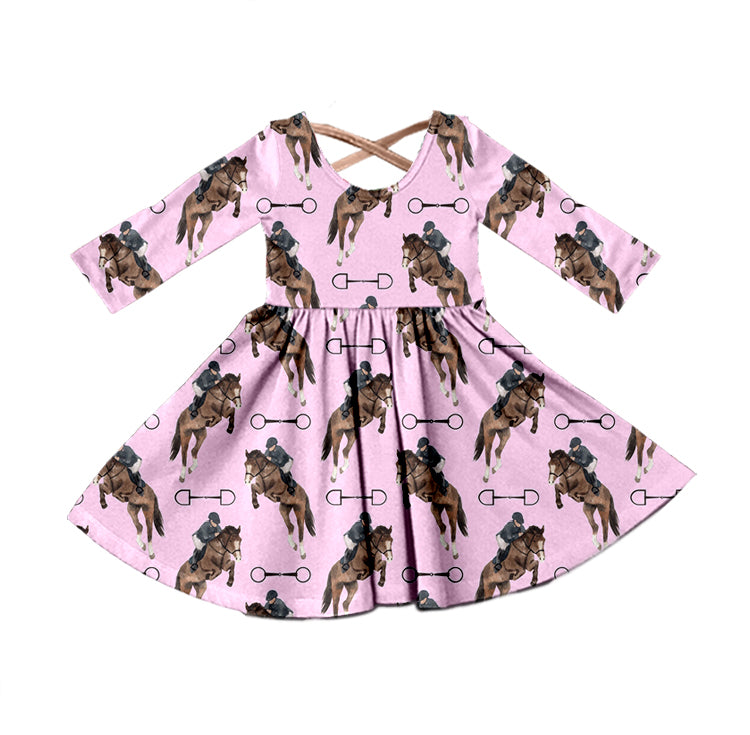 Baby Girls Western Rodeo Pink Knee Length Dresses preorder(moq 5)