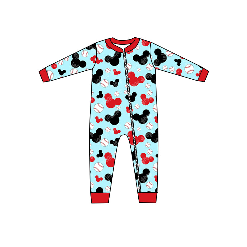 Baby Girls Long Sleeve Cartoon Mouse Zip Rompers preorder(moq 5)