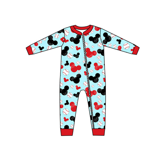 Baby Girls Long Sleeve Cartoon Mouse Zip Rompers preorder(moq 5)