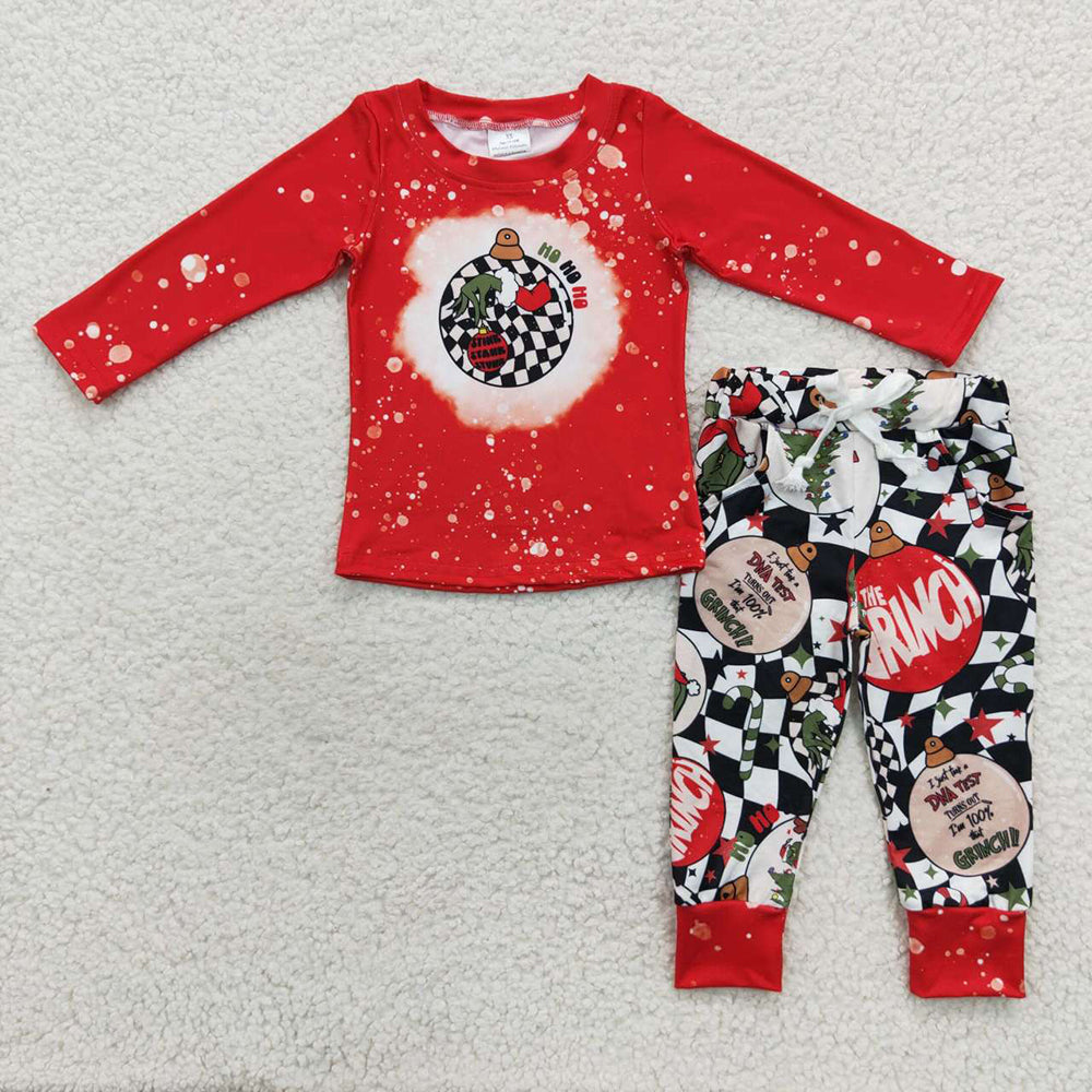 Baby Boys Christmas Red Ball Pants Clothes Sets