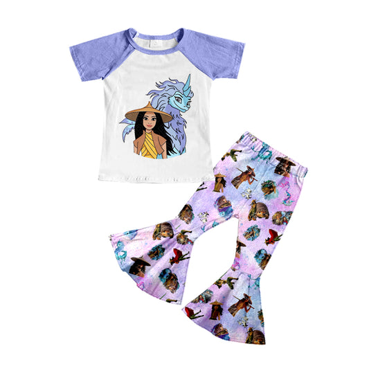 Baby Girls Cartoon Movie Unicorn Tee Bell Pants Clothes Sets preorder(moq 5)