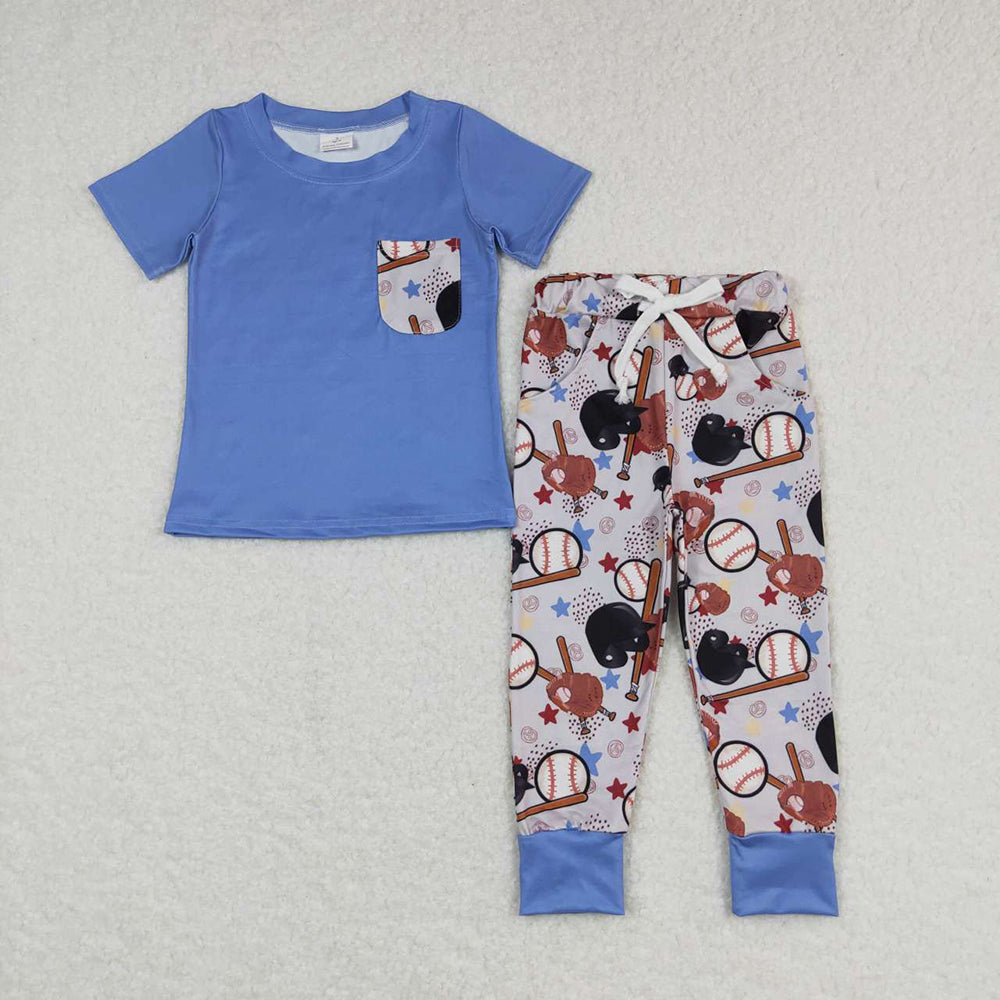 Baby Boys Baseball Short Sleeve Shirts Pants Clothes Sets