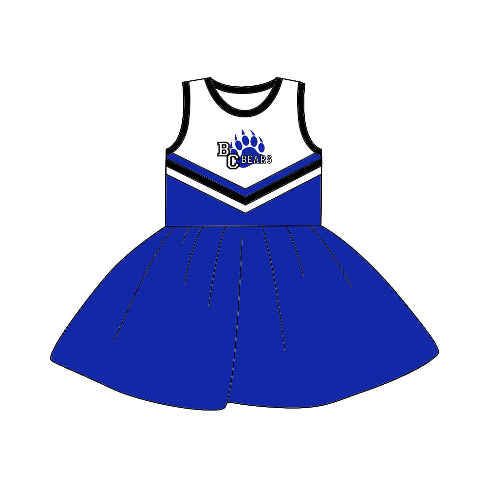 Baby Girls Cheerleader 4 sleeveless knee length Dresses preorder(moq 5)