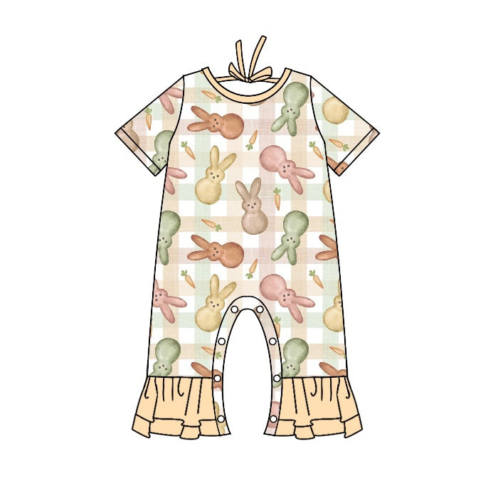 Baby Infant Girls Rabbit Short Sleeve Rompers preorder(moq 5)