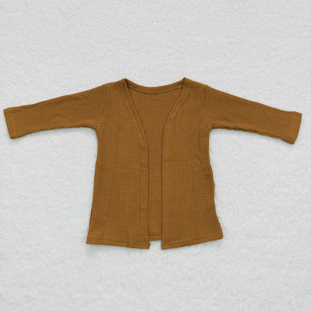 Baby Girls Brown Color Long Sleeve Fall Cardigans Tops