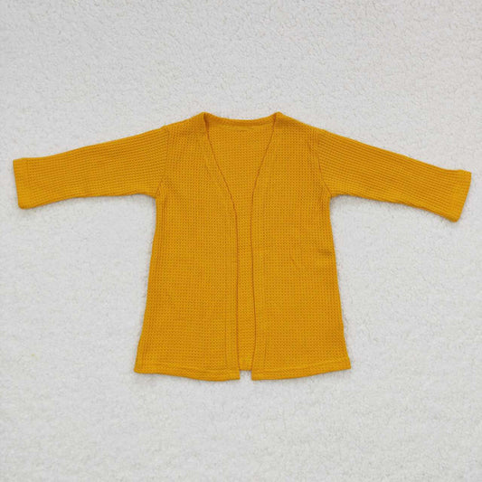 Baby Girls Mustard Color Long Sleeve Fall Cardigans Tops