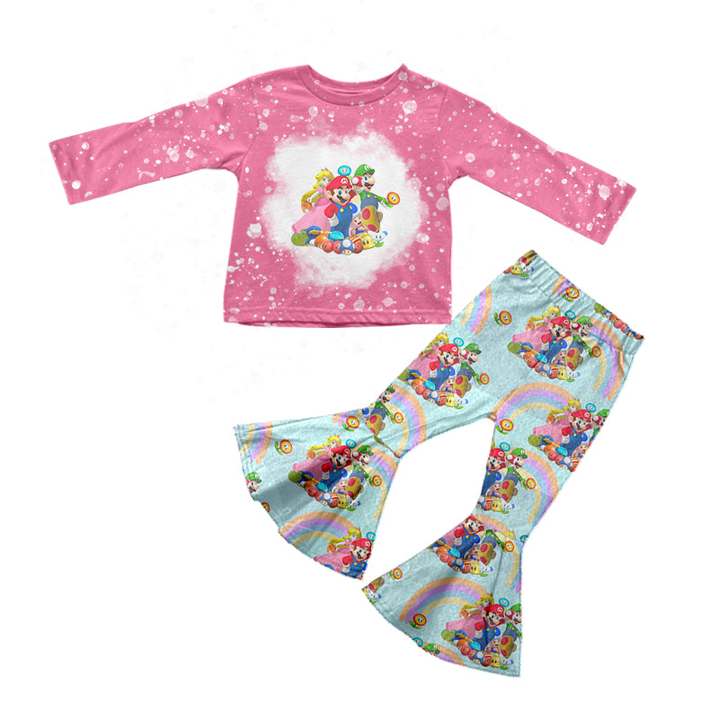 Baby Girls Pink Game Shirt Bell Pants Clothes Sets preorder(moq 5)