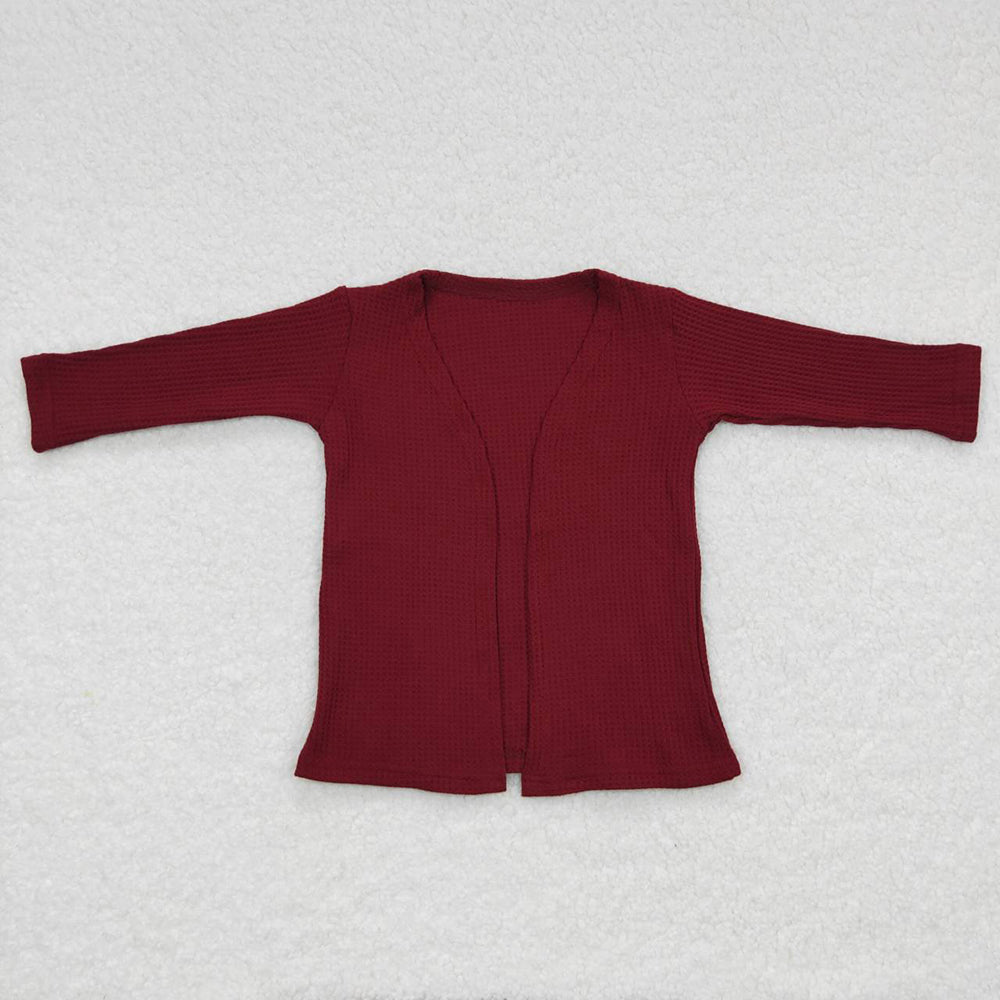 Baby Girls Maroon Color Long Sleeve Fall Cardigans Tops