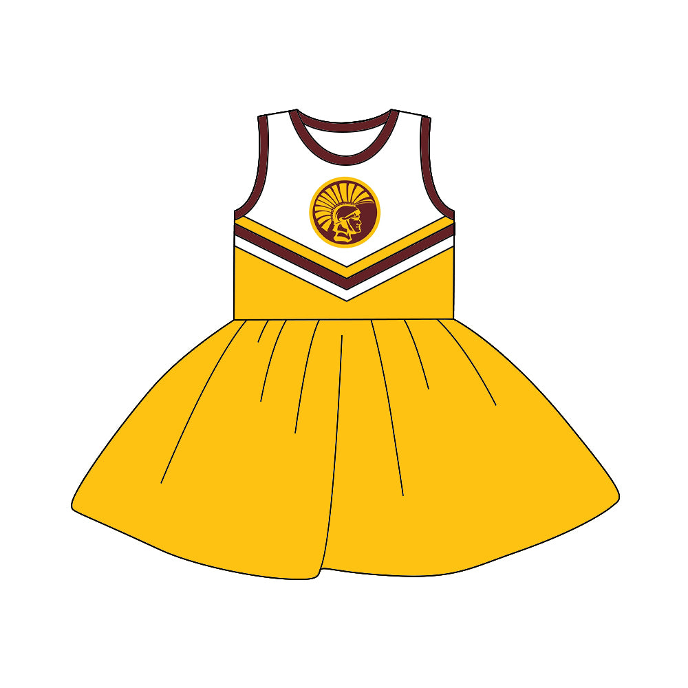 Baby Girls Cheerleader 3 sleeveless knee length Dresses preorder(moq 5)