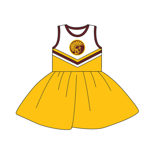 Baby Girls Cheerleader 3 sleeveless knee length Dresses preorder(moq 5)